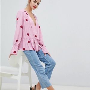 ASOS DESIGN Oversized Wrap Blouse